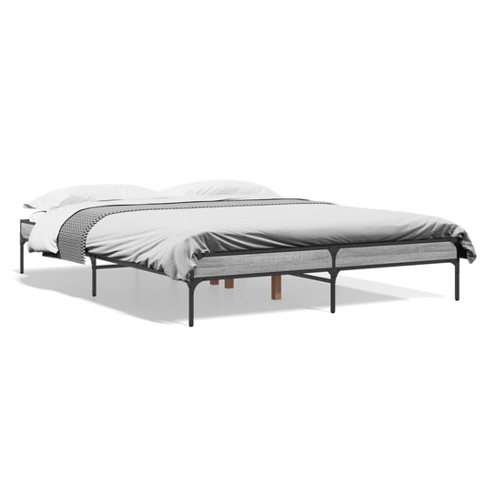 Bed Frame without Mattress Grey Sonoma 150x200 cm