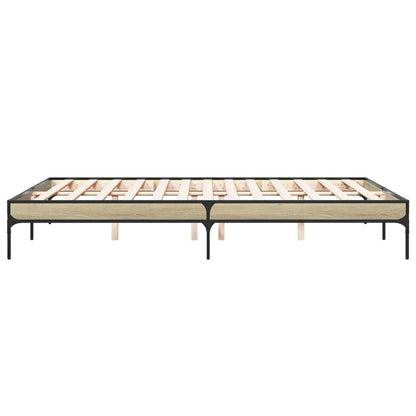 Bed Frame without Mattress Sonoma Oak 140x200 cm