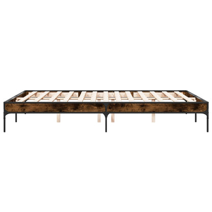 Bed Frame without Mattress Smoked Oak 140x200 cm