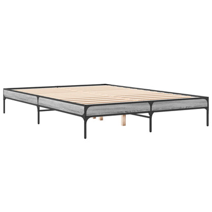 Bed Frame without Mattress Grey Sonoma 140x200 cm