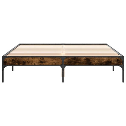 Bed Frame without Mattress Smoked Oak 120x200 cm