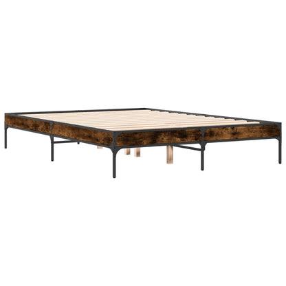 Bed Frame without Mattress Smoked Oak 120x200 cm