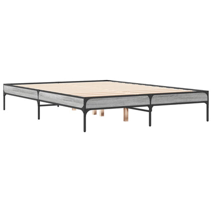 Bed Frame without Mattress Grey Sonoma 120x200 cm