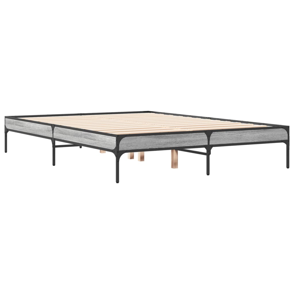 Bed Frame without Mattress Grey Sonoma 120x200 cm