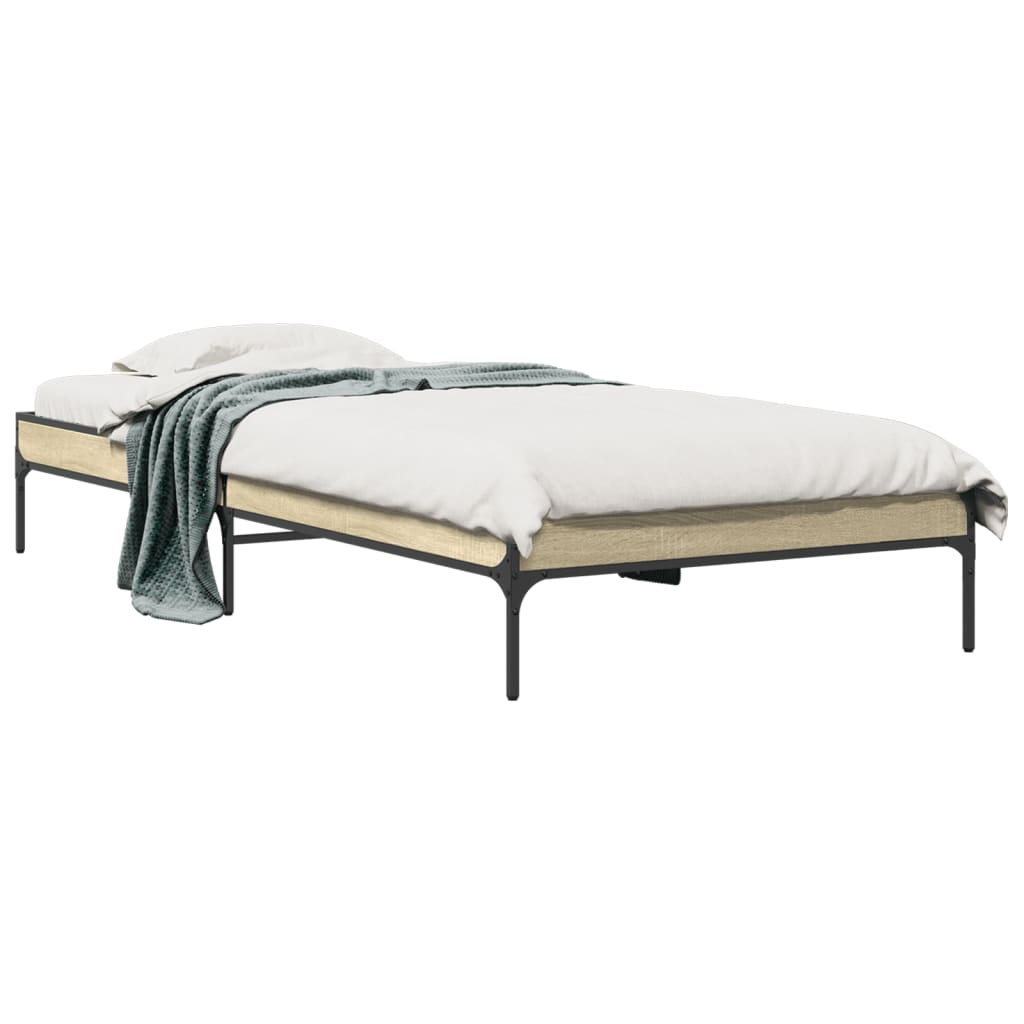 Bed Frame without Mattress Sonoma Oak 100x200 cm