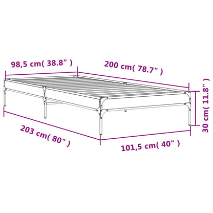 Bed Frame without Mattress Sonoma Oak 100x200 cm