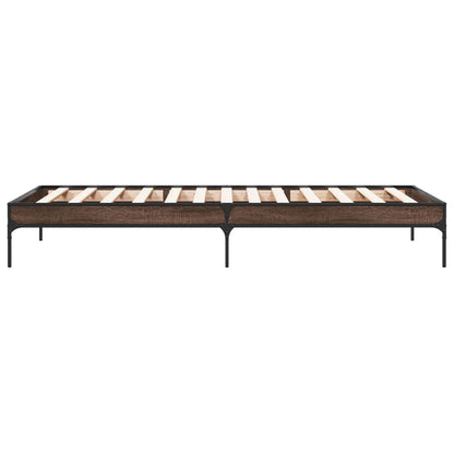 Bed Frame without Mattress Brown Oak 100x200 cm