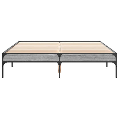 Bed Frame without Mattress Grey Sonoma 140x190 cm