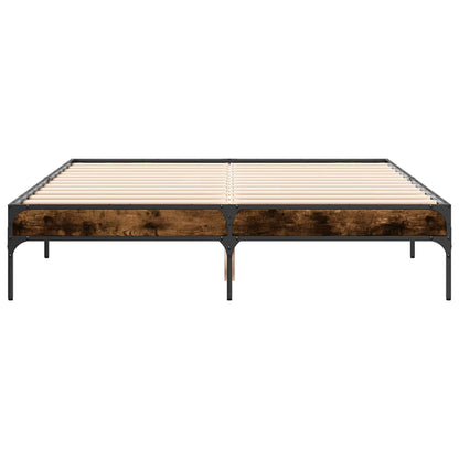 Bed Frame without Mattress Smoked Oak 135x190 cm Double