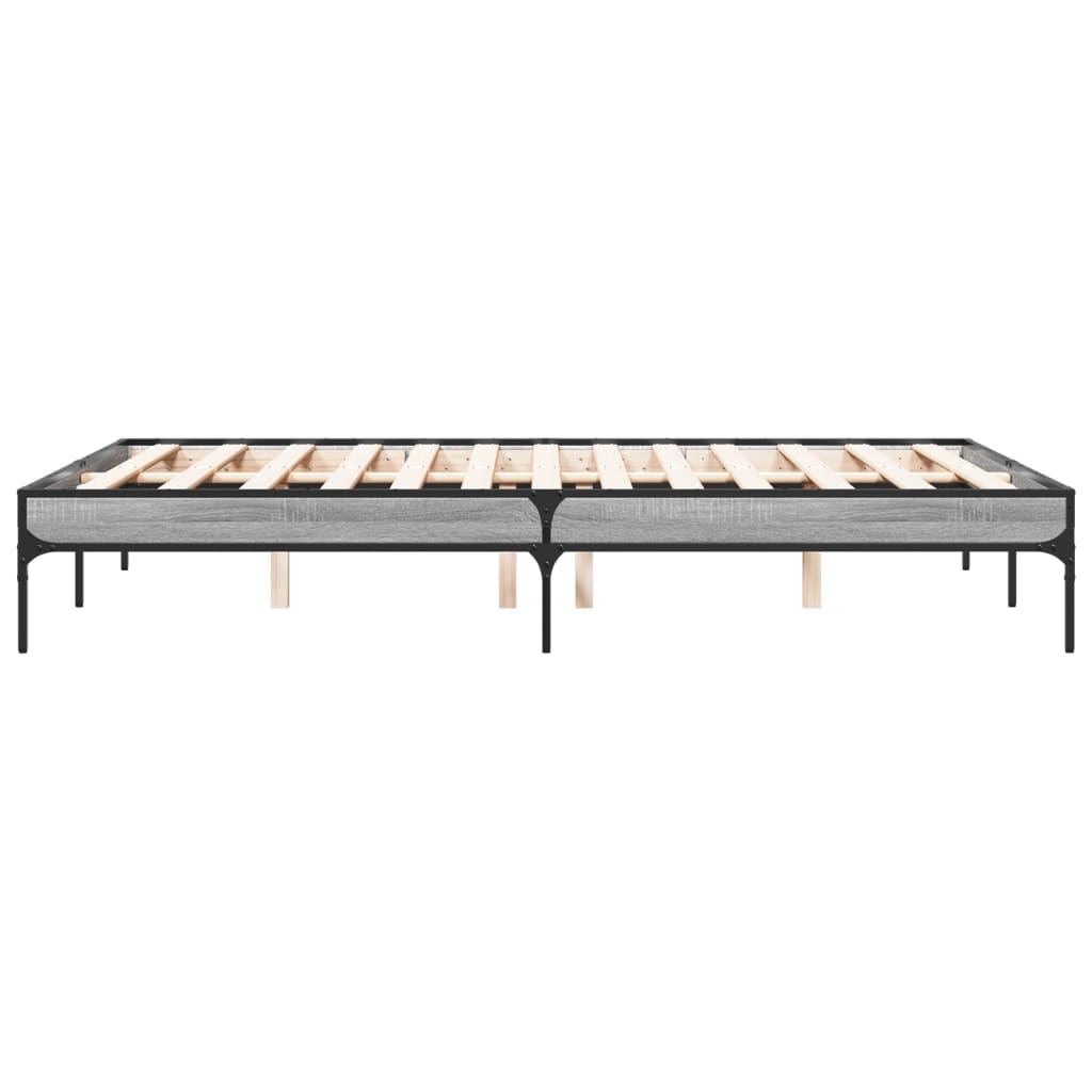 Bed Frame without Mattress Grey Sonoma 120x190 cm Small Double
