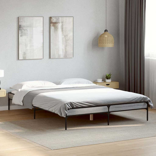 Bed Frame without Mattress Grey Sonoma 120x190 cm Small Double