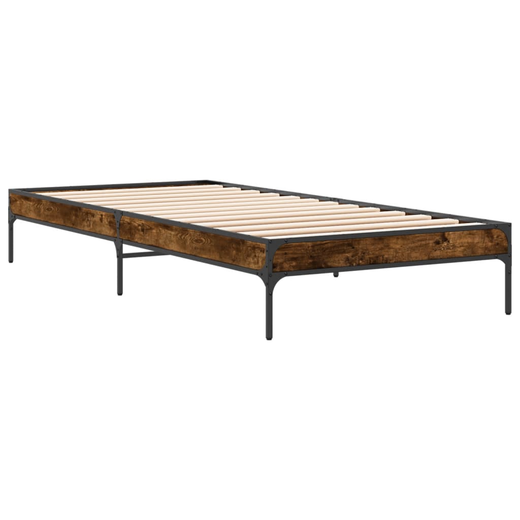 Bed Frame without Mattress Smoked Oak 90x190 cm Single