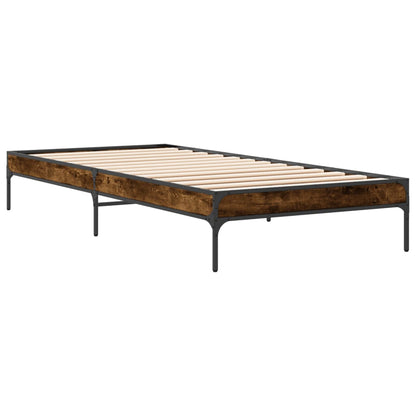 Bed Frame without Mattress Smoked Oak 90x190 cm Single
