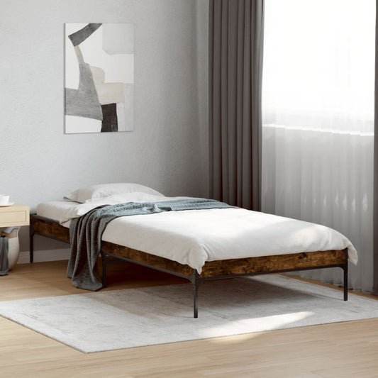 Bed Frame without Mattress Smoked Oak 90x190 cm