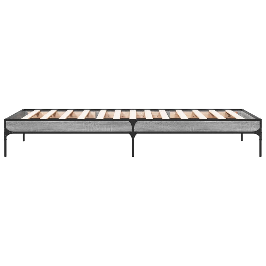 Bed Frame without Mattress Grey Sonoma 90x190 cm Single