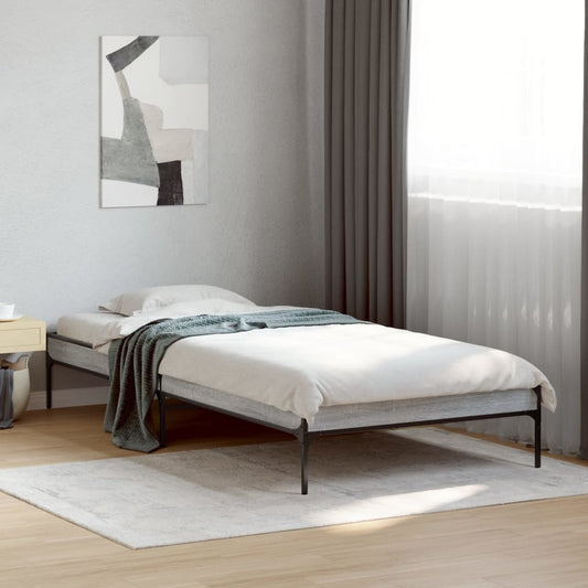 Bed Frame without Mattress Grey Sonoma 90x190 cm