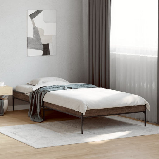 Bed Frame without Mattress Brown Oak 90x190 cm