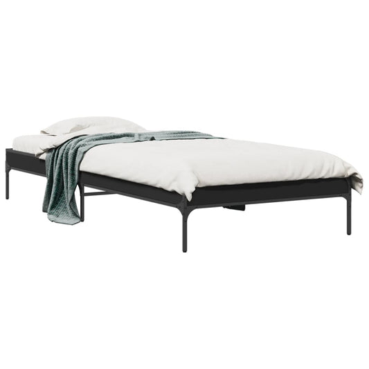 Bed Frame without Mattress Black 75x190 cm