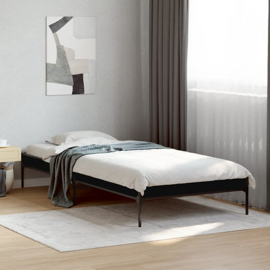 Bed Frame without Mattress Black 75x190 cm
