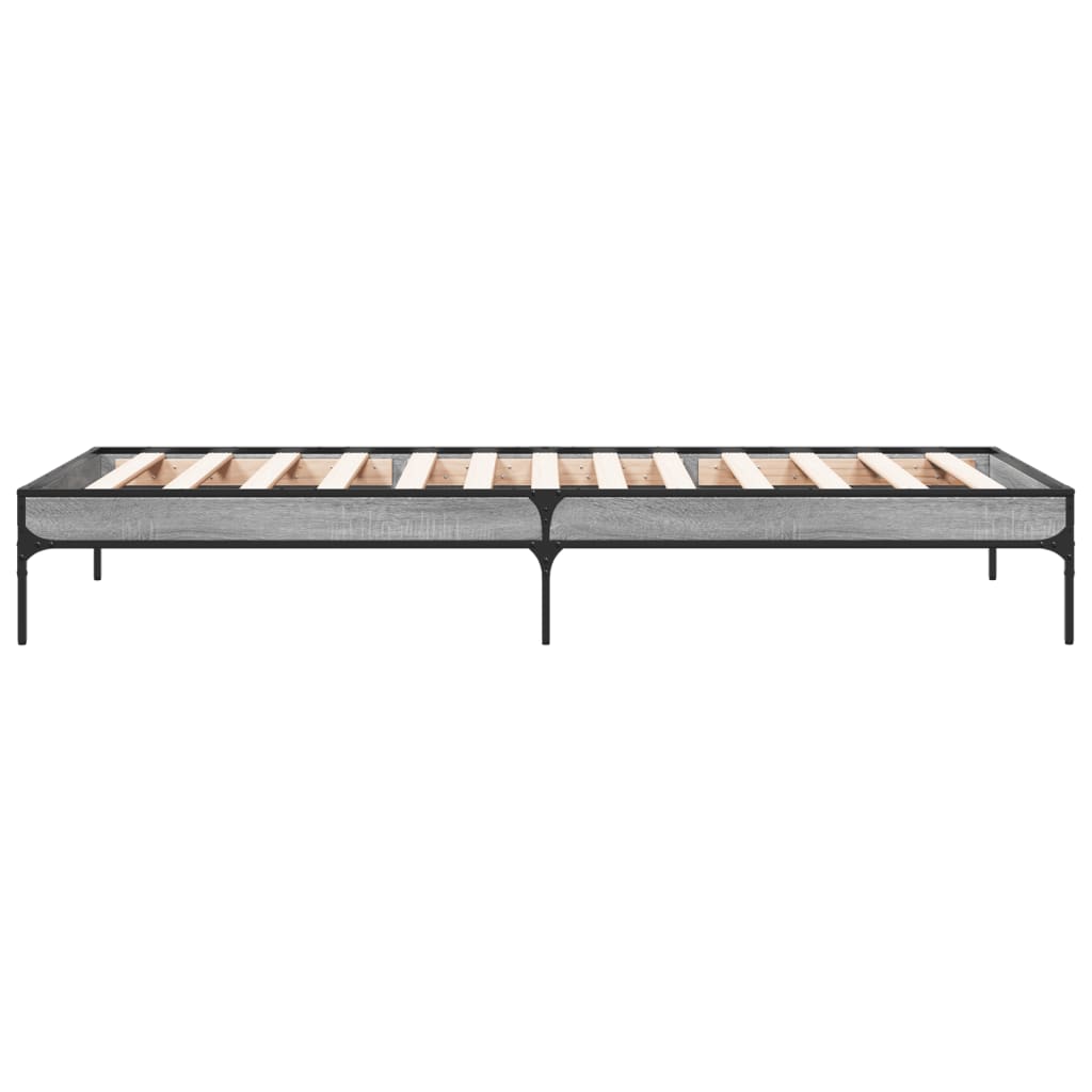 Bed Frame without Mattress Grey Sonoma 75x190 cm Small Single
