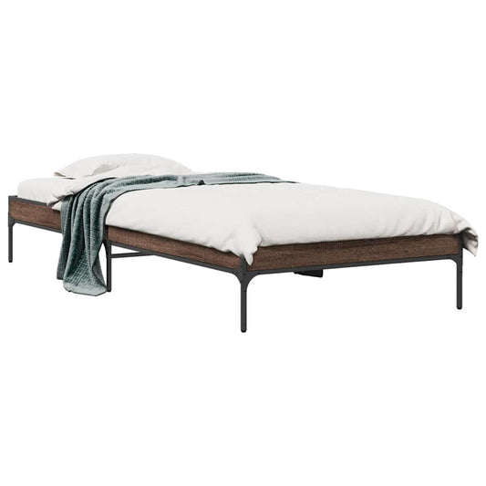 Bed Frame without Mattress Brown Oak 75x190 cm