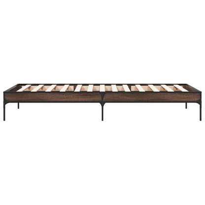 Bed Frame without Mattress Brown Oak 75x190 cm Small Single
