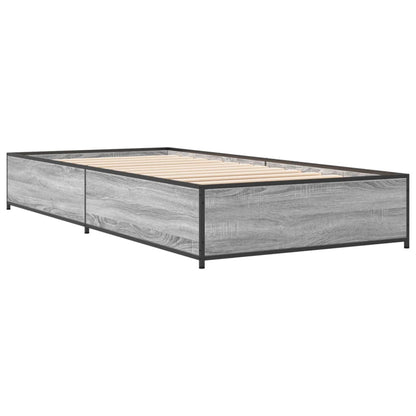 Bed Frame without Mattress Grey Sonoma 90x190 cm Single