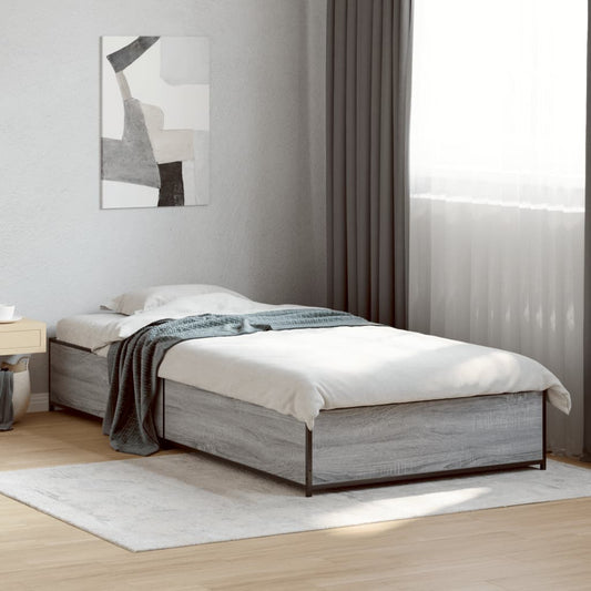 Bed Frame without Mattress Grey Sonoma 90x190 cm