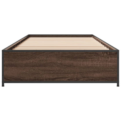Bed Frame without Mattress Brown Oak 90x190 cm Single