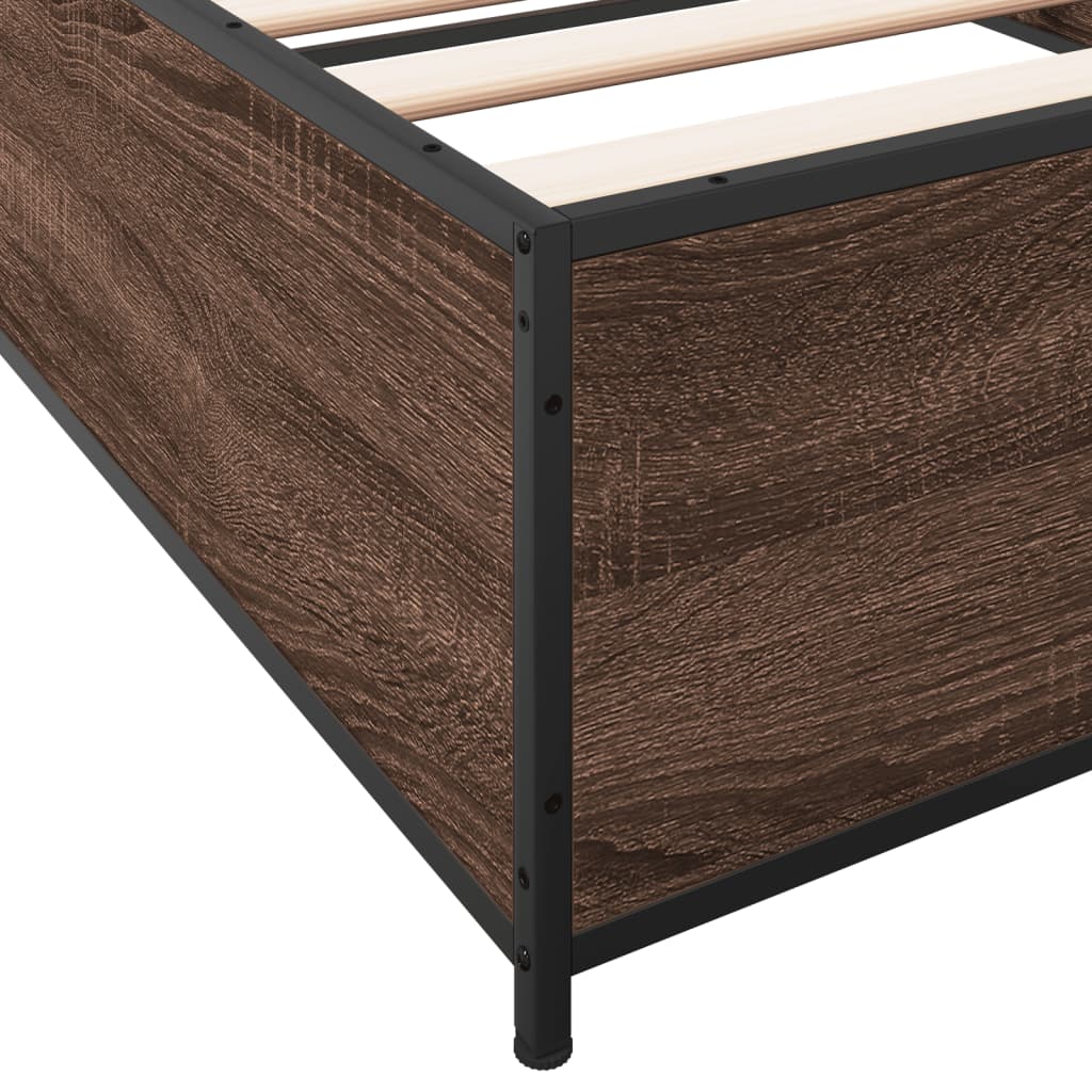 Bed Frame without Mattress Brown Oak 90x190 cm Single