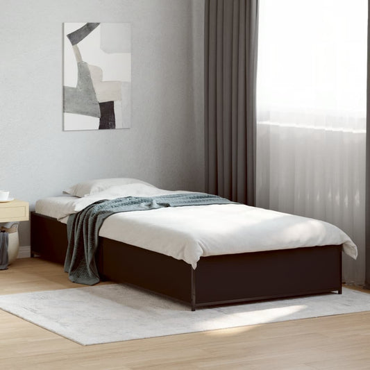 Bed Frame without Mattress Black 75x190 cm