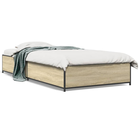 Bed Frame without Mattress Sonoma Oak 75x190 cm