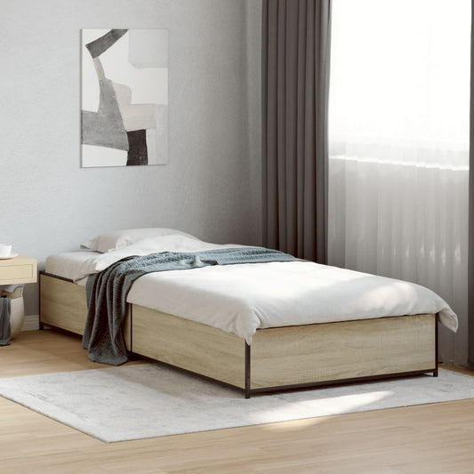 Bed Frame without Mattress Sonoma Oak 75x190 cm