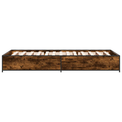 Bed Frame without Mattress Smoked Oak 75x190 cm Small Single