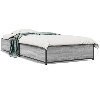 Bed Frame without Mattress Grey Sonoma 75x190 cm Small Single