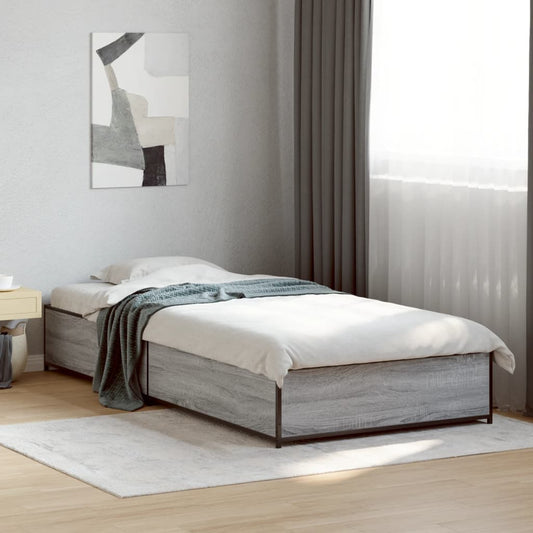 Bed Frame without Mattress Grey Sonoma 75x190 cm