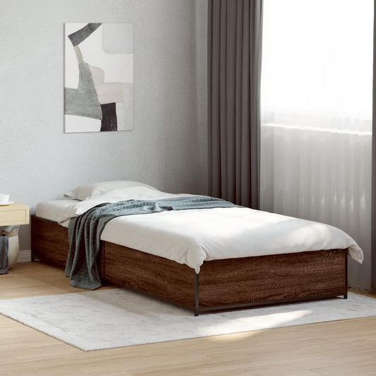 Bed Frame without Mattress Brown Oak 75x190 cm