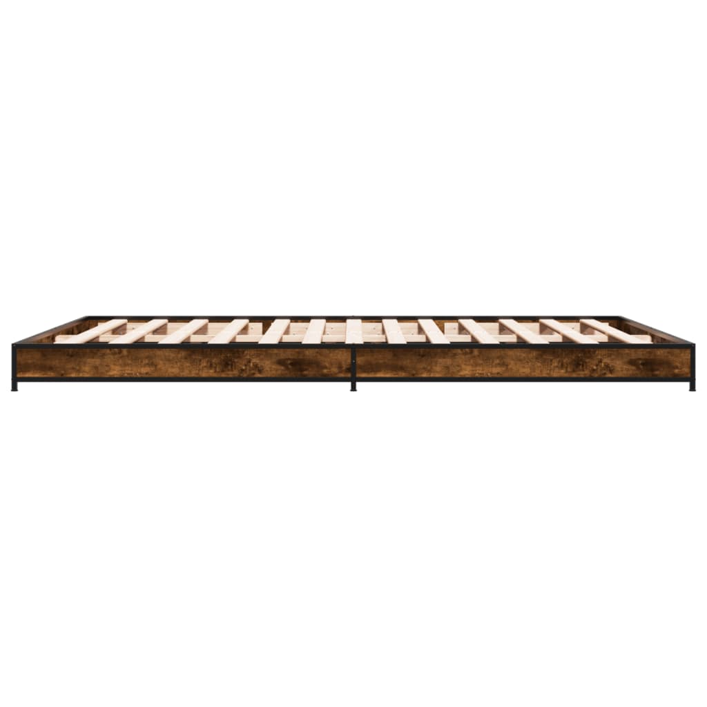 Bed Frame without Mattress Smoked Oak 120x200 cm