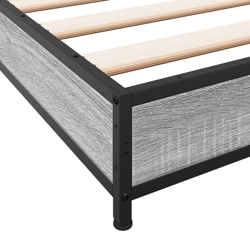 Bed Frame without Mattress Grey Sonoma 120x200 cm