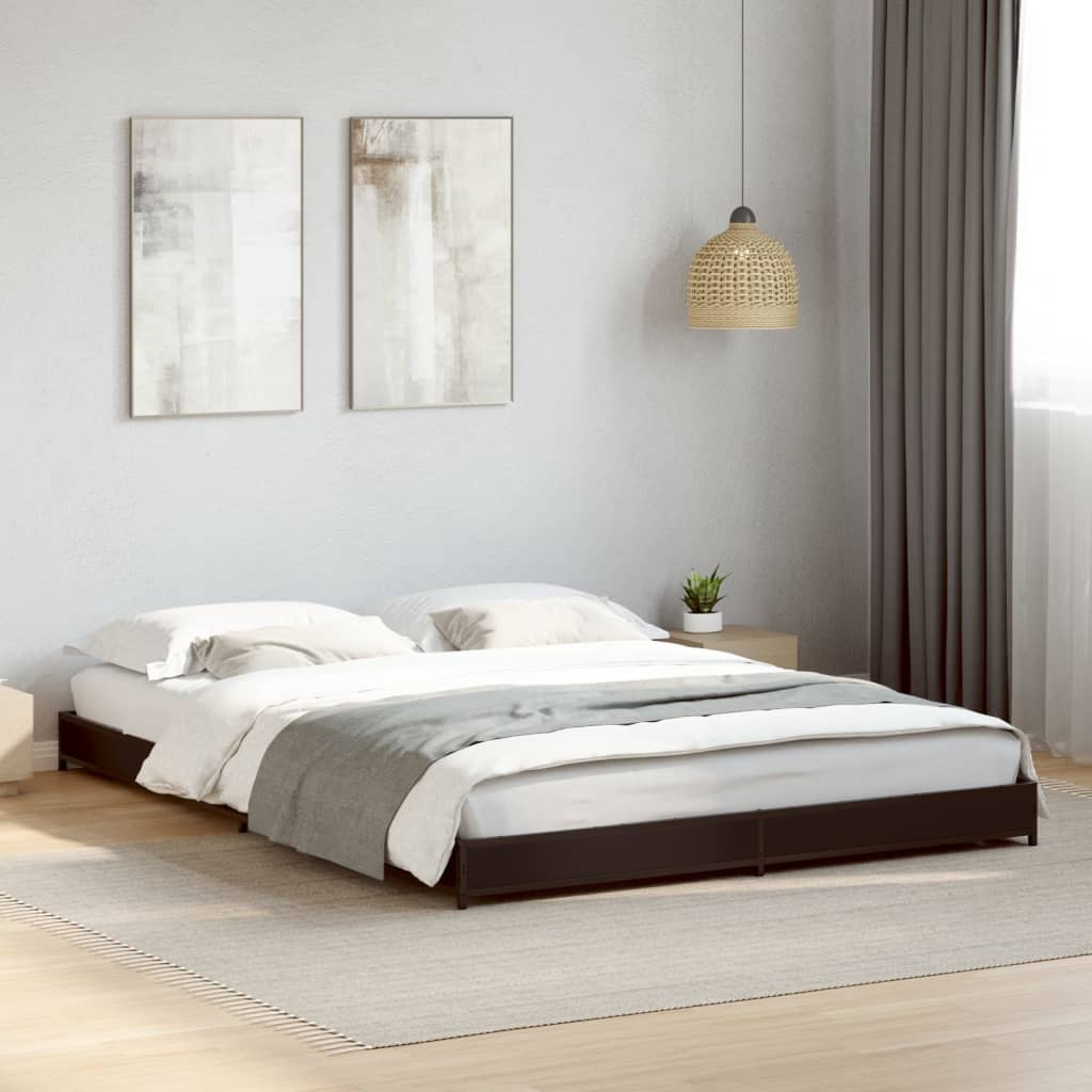 Bed Frame without Mattress Black 135x190 cm Double