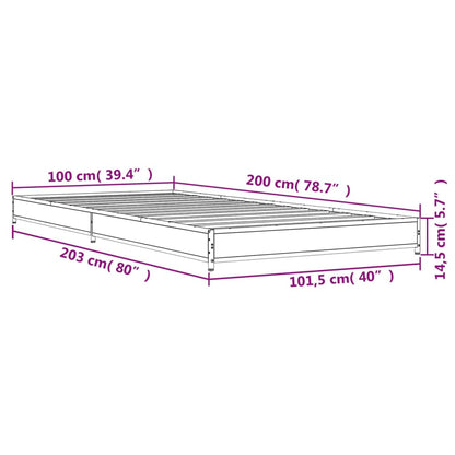 Bed Frame without Mattress Smoked Oak 100x200 cm
