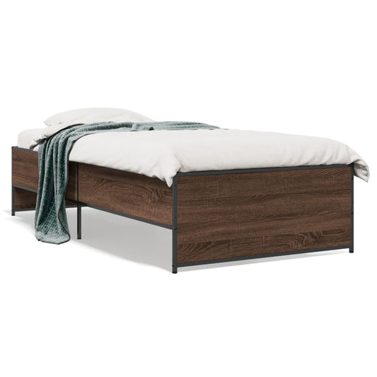 Bed Frame without Mattress Brown Oak 90x200 cm