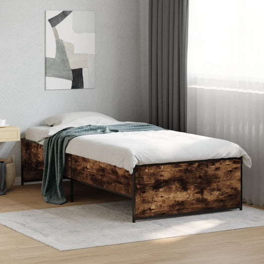 Bed Frame without Mattress Smoked Oak 90x190 cm