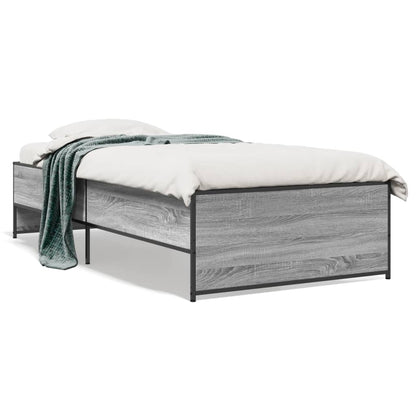 Bed Frame without Mattress Grey Sonoma 90x190 cm Single