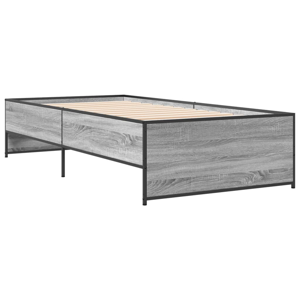 Bed Frame without Mattress Grey Sonoma 90x190 cm Single