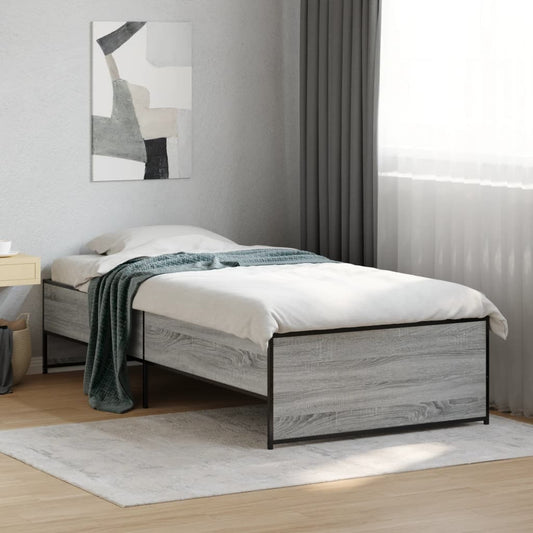 Bed Frame without Mattress Grey Sonoma 90x190 cm
