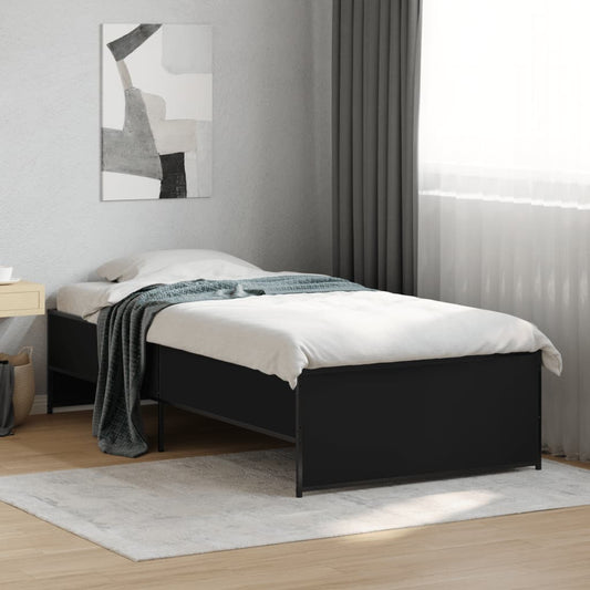 Bed Frame without Mattress Black 75x190 cm