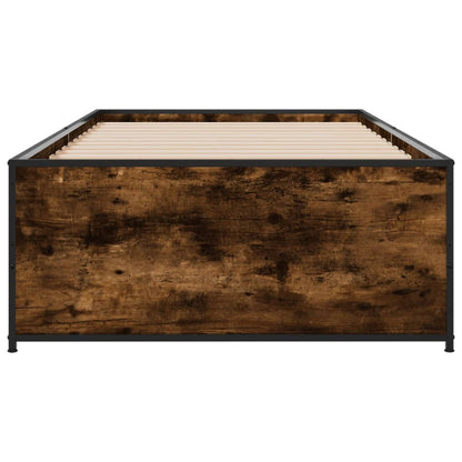 Bed Frame without Mattress Smoked Oak 75x190 cm Small Single