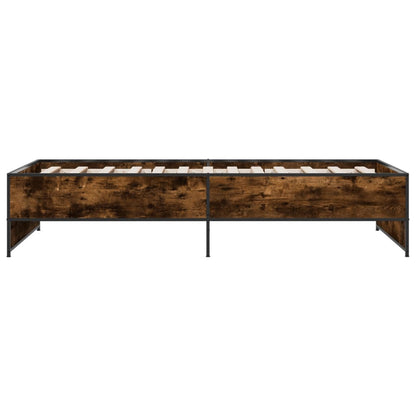 Bed Frame without Mattress Smoked Oak 75x190 cm Small Single