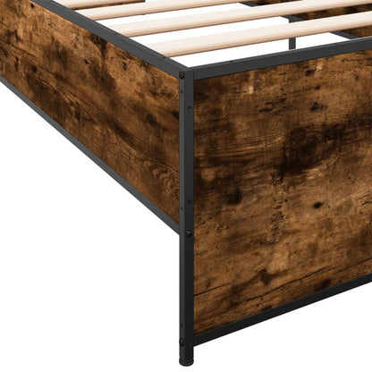Bed Frame without Mattress Smoked Oak 75x190 cm Small Single